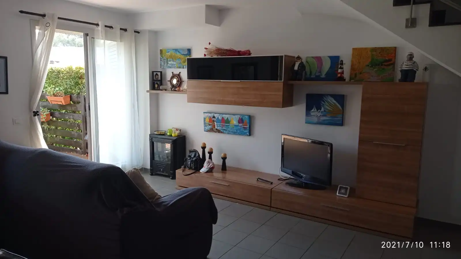 Sala de estar de Casa adosada en venta en Mont-roig del Camp con Aire acondicionado, Jardín privado y Terraza