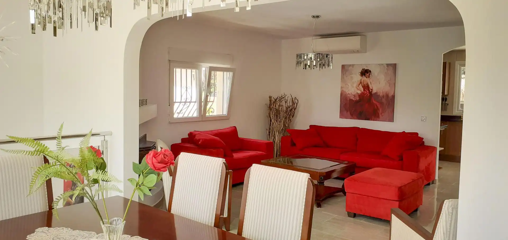 Wohnzimmer von Haus oder Chalet zum Verkauf in L'Alfàs del Pi mit Klimaanlage, Privatgarten und Terrasse