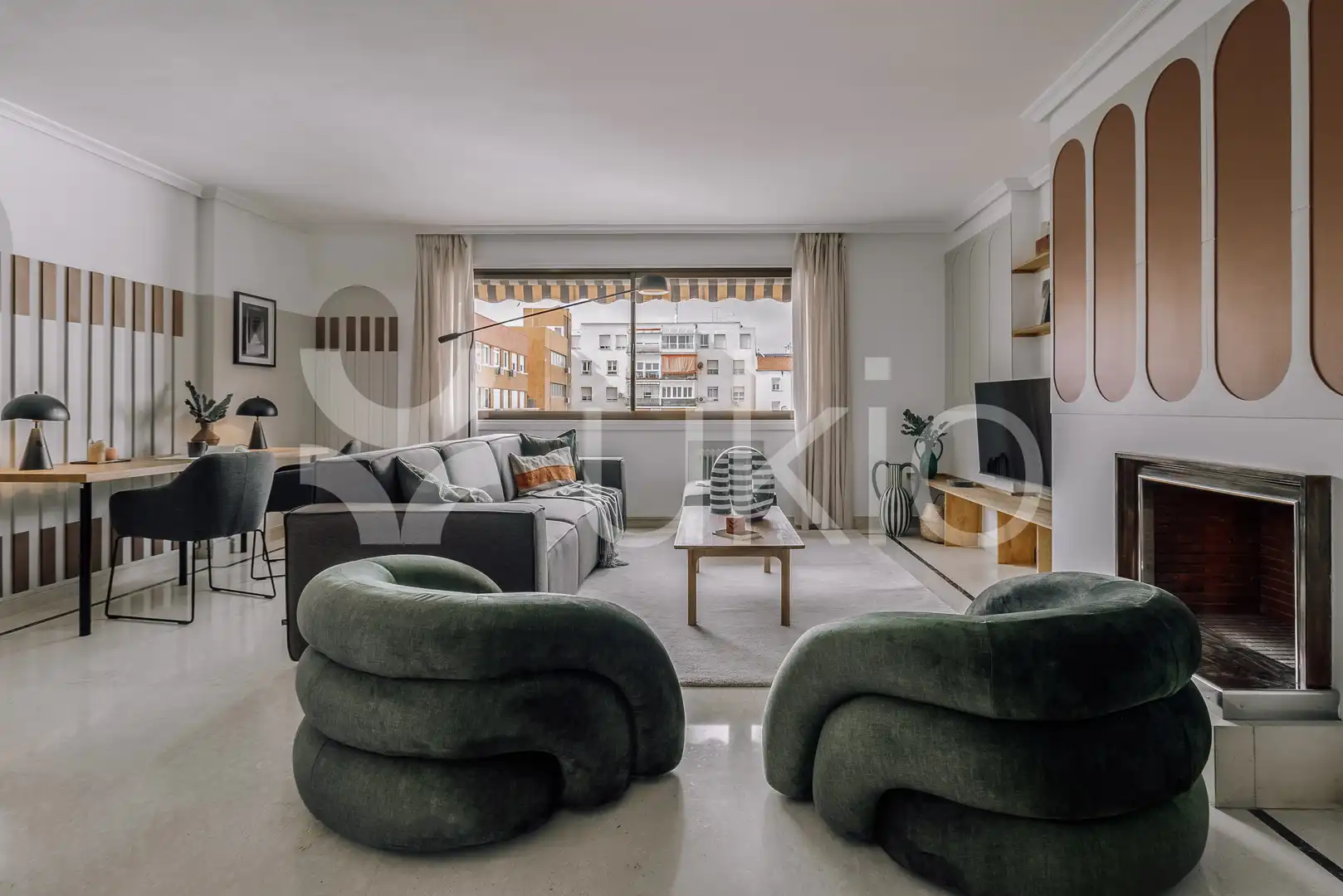 Sala de estar de Apartamento de alquiler en Madrid con Aire acondicionado, Calefacción y Amueblado