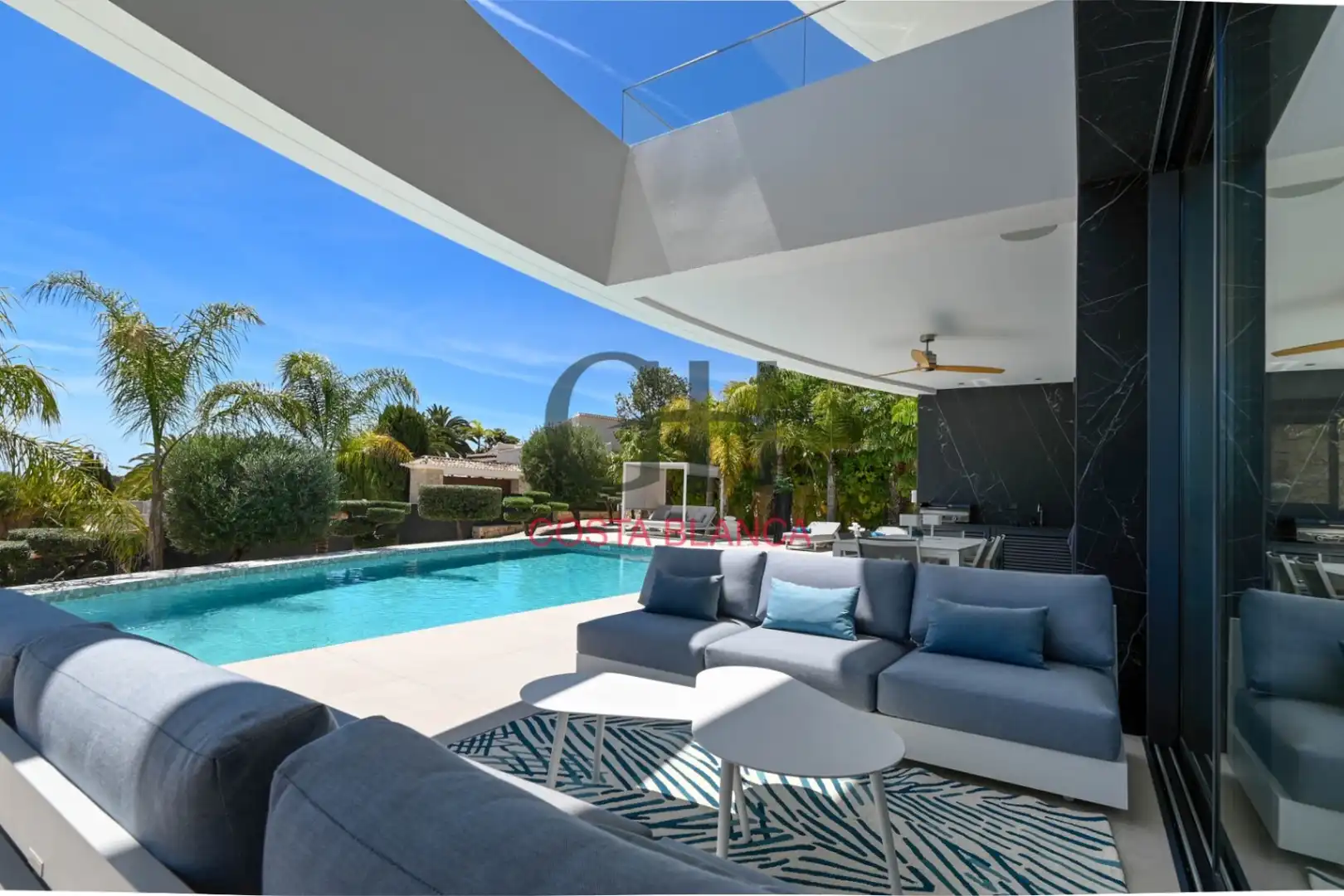 Terrasse von Haus oder Chalet zum Verkauf in Moraira mit Klimaanlage, Heizung und Privatgarten