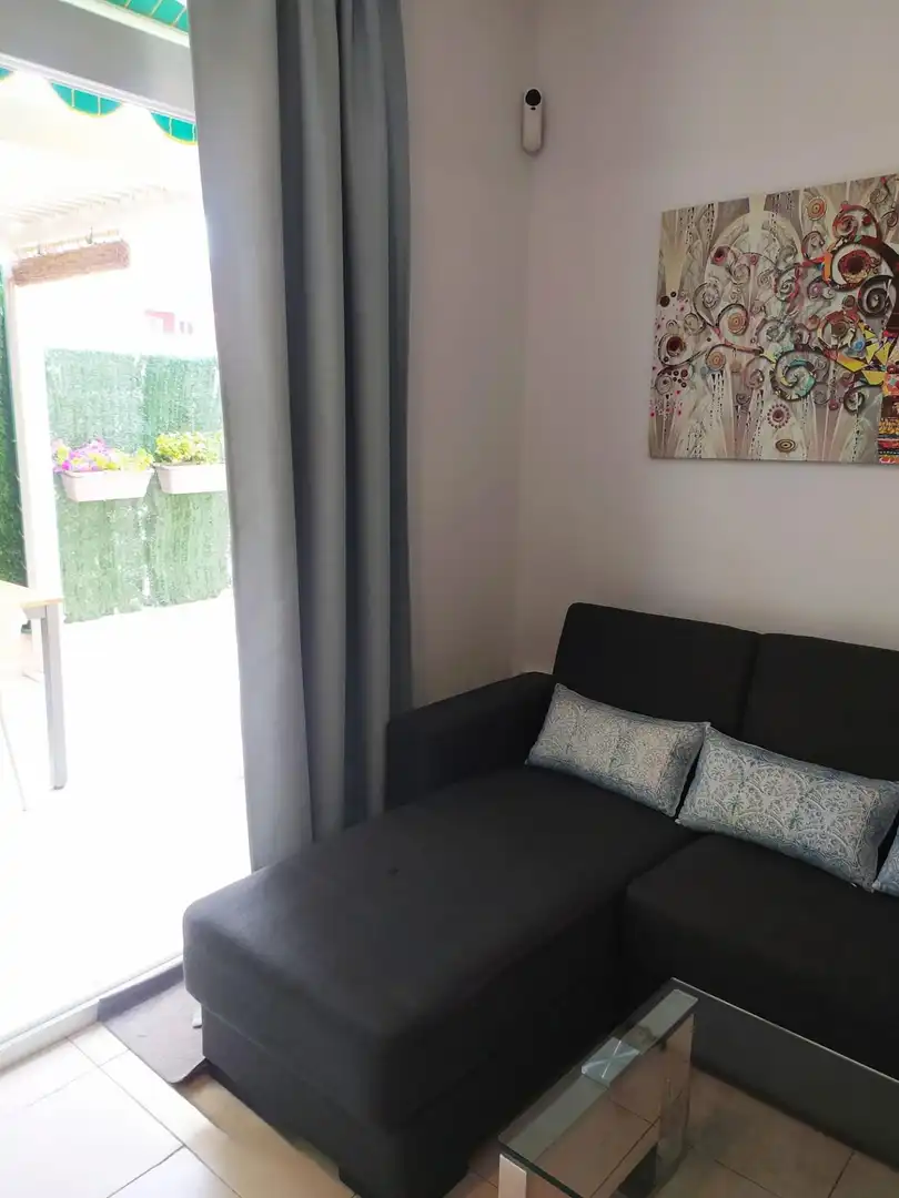 Sala d'estar de Àtic de lloguer en Las Palmas de Gran Canaria amb Terrassa i Moblat
