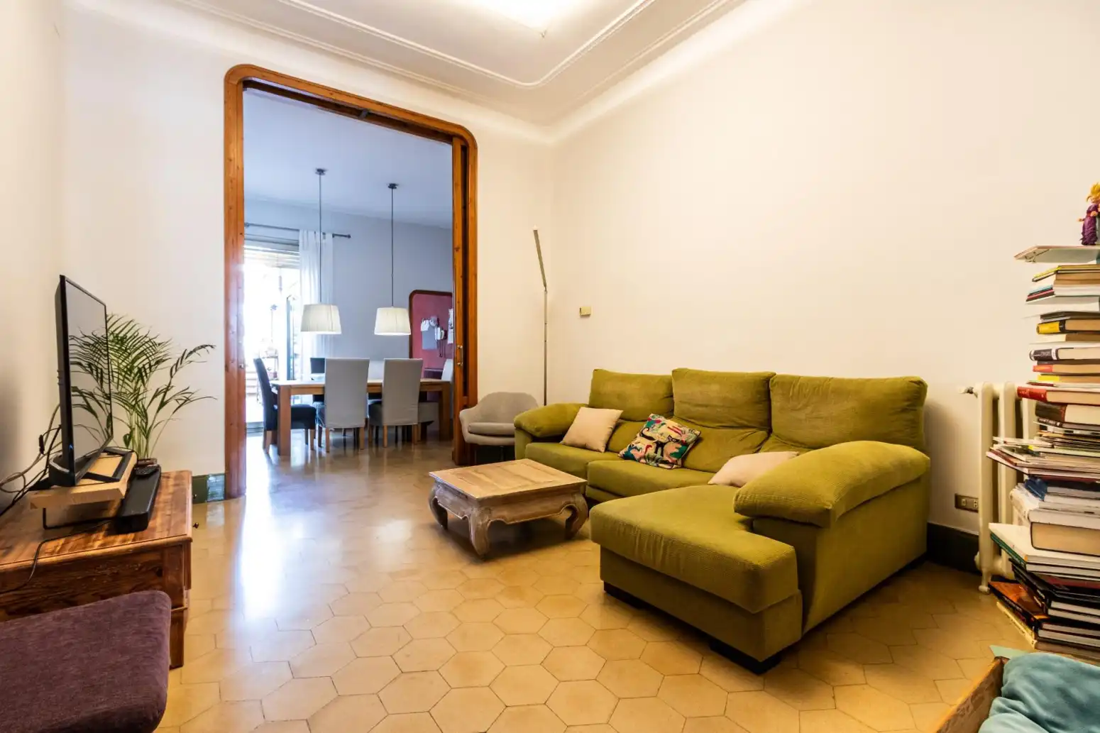 Sala de estar de Casa adosada en venta en Terrassa con Calefacción, Parquet y Terraza