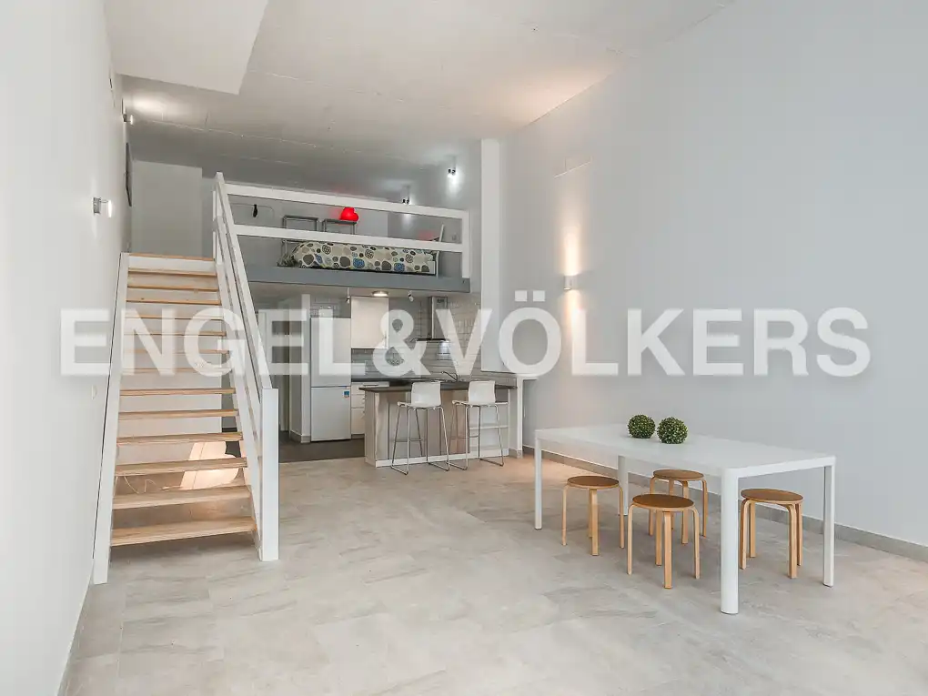 Küche von Loft zur Miete in Valencia mit Klimaanlage, Heizung und Privatgarten