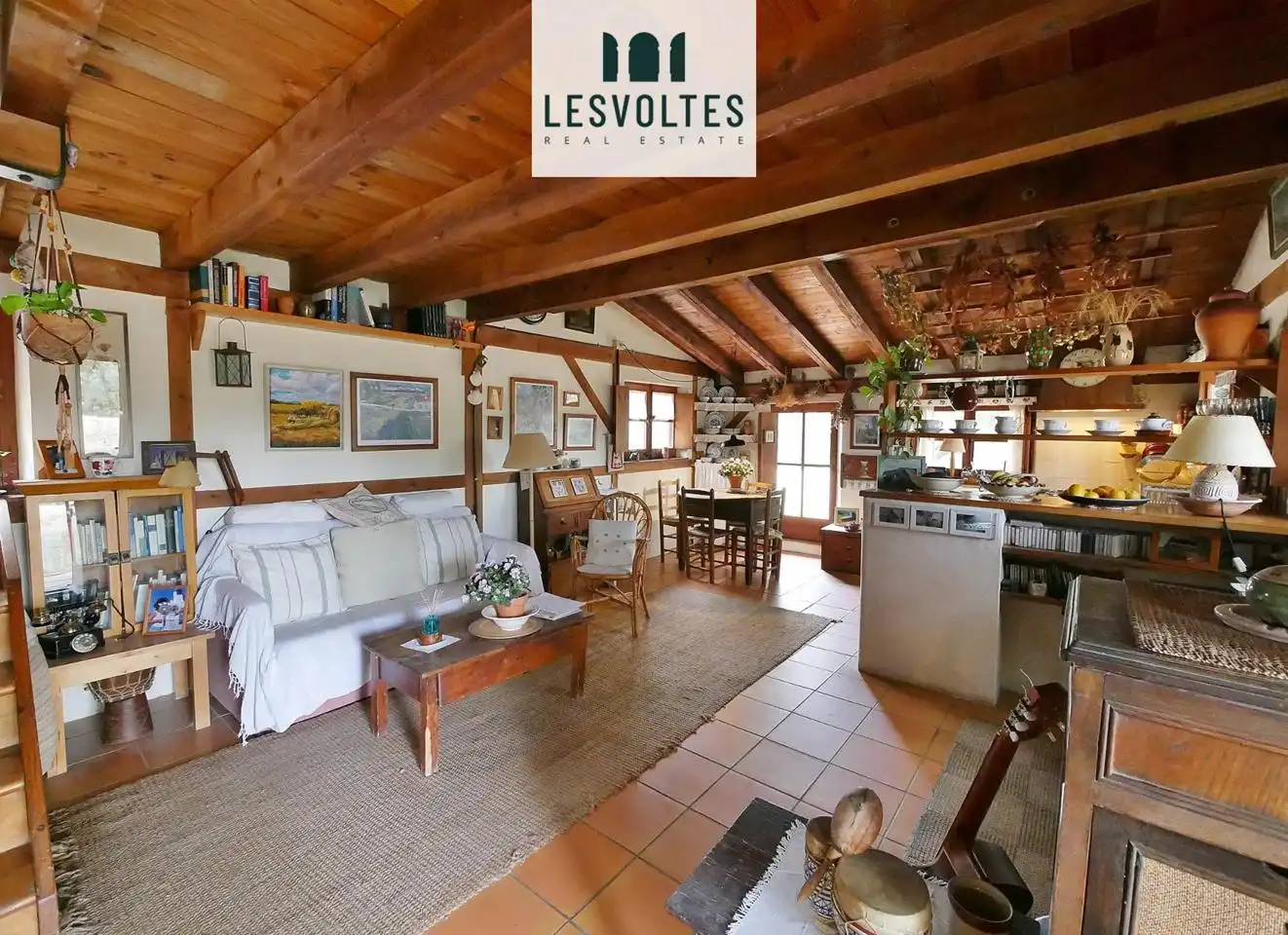 Living room of Houses for sale in Rupià  with Parquet flooring, Terrace and Swimming Pool