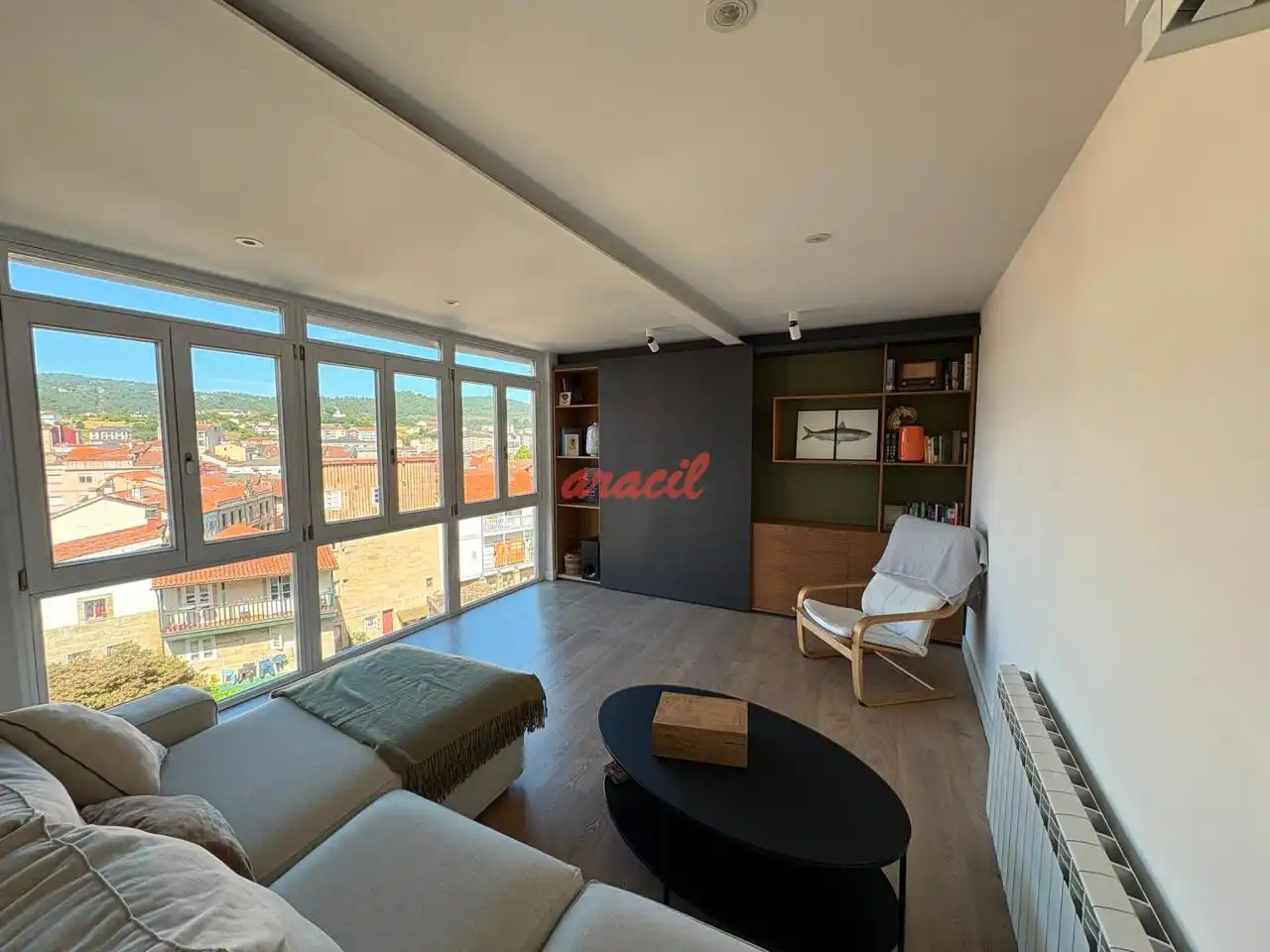 Living room of Flat for rent in Ourense Capital   with Air Conditioner, Heating and Furnished