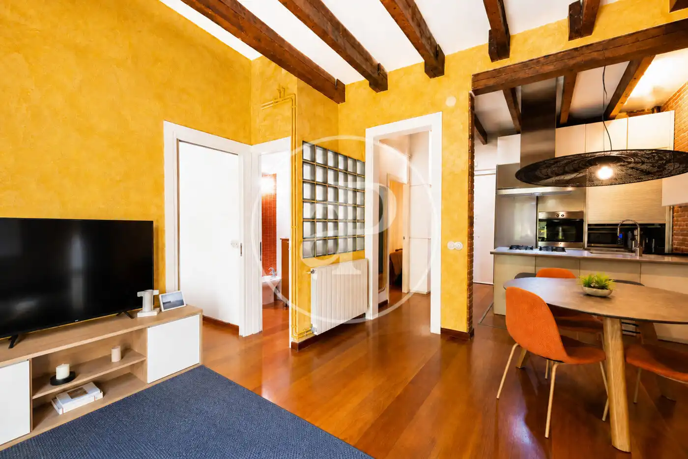 Living room of Flat for rent in Barcelona  with Air Conditioner, Heating and Furnished