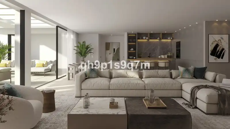 Sala d'estar de Pis en venda en Estepona amb Aire condicionat, Terrassa i Moblat
