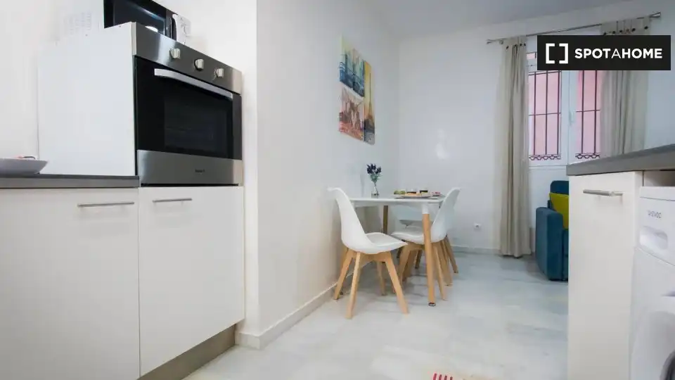 Cuina de Apartament per a compartir en Málaga amb Aire condicionat, Calefacció i Terrassa