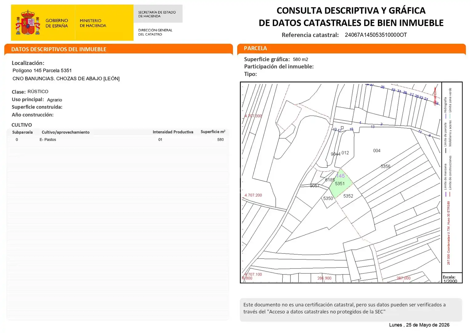 Vista exterior de Terreno en venta en Chozas de Abajo