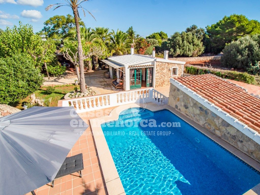 Exterior view of Country house for sale in Sant Lluís  with Private garden, Terrace and Swimming Pool