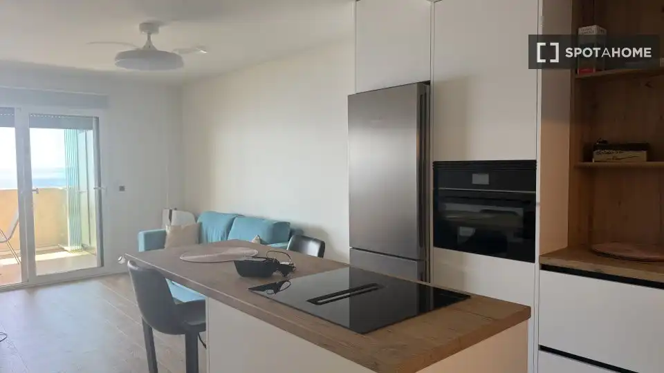 Cuina de Apartament per a compartir en Calpe / Calp amb Aire condicionat, Terrassa i Moblat
