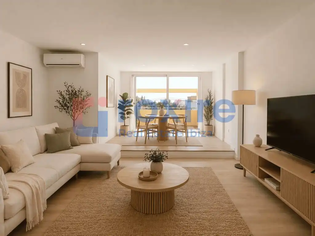 Wohnzimmer von Maisonette zum Verkauf in Sant Josep de sa Talaia mit Klimaanlage, Heizung und Terrasse