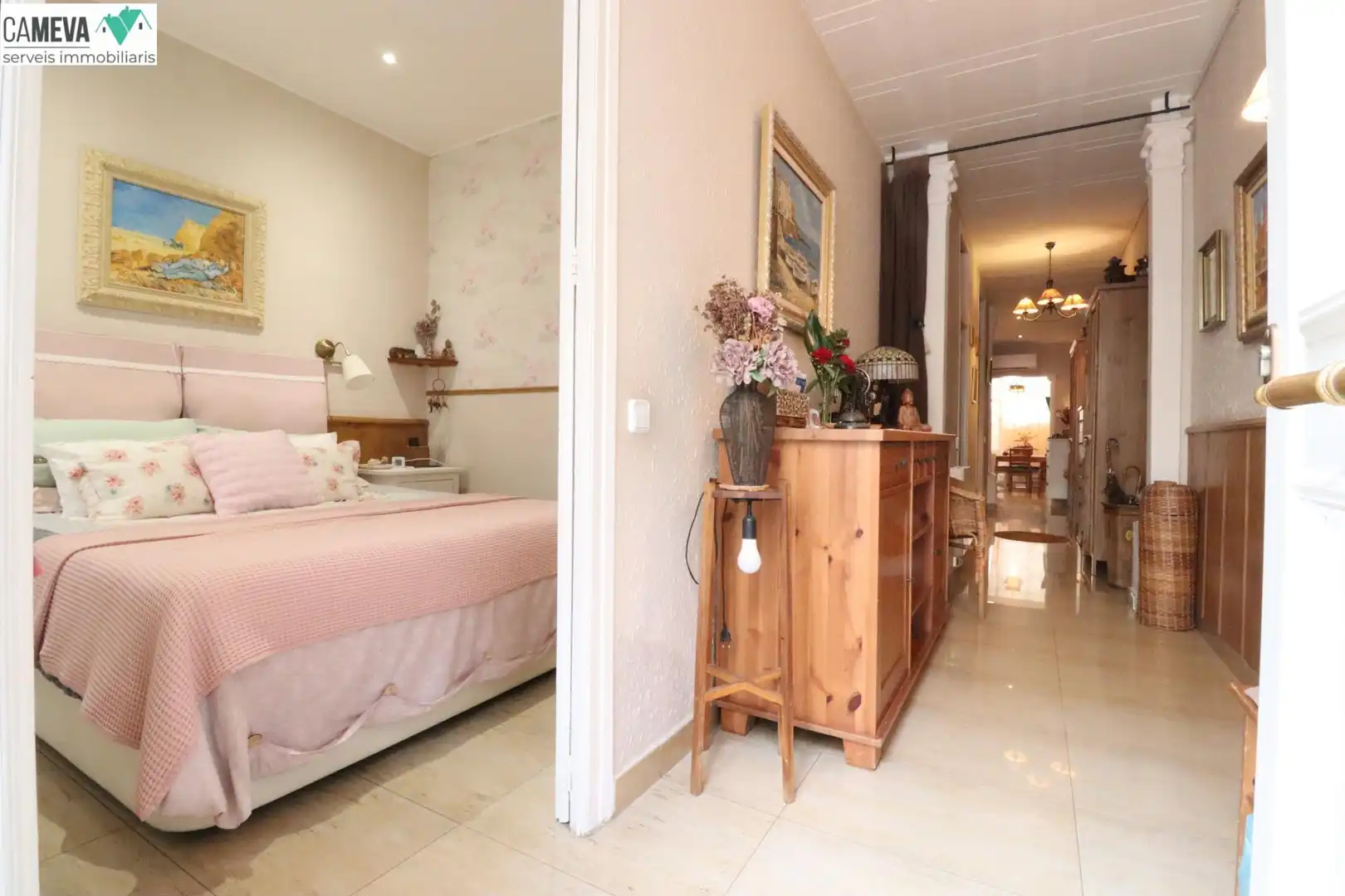 Schlafzimmer von Erdgeschoss zum Verkauf in Badalona mit Klimaanlage, Heizung und Terrasse
