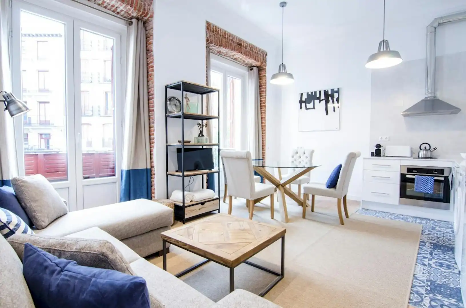Wohnzimmer von Wohnung zur Miete in Madrid mit Klimaanlage, Heizung und Waschmaschine
