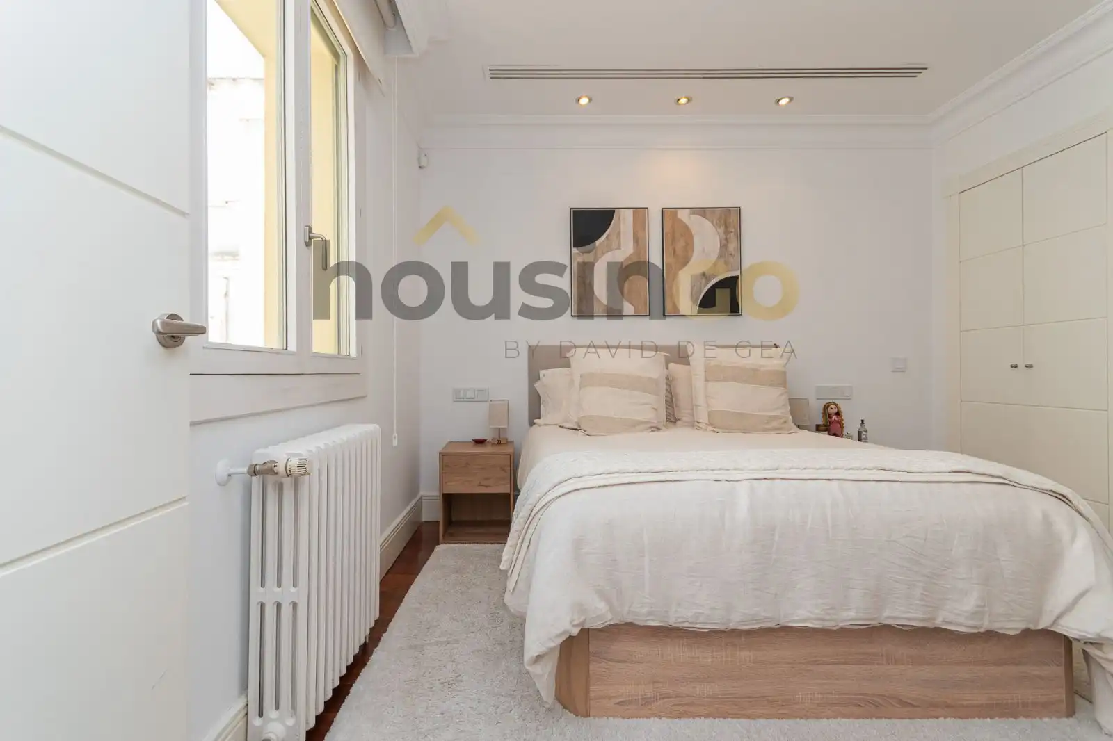 Schlafzimmer von Wohnung zur Miete in Madrid mit Klimaanlage, Heizung und Parkett