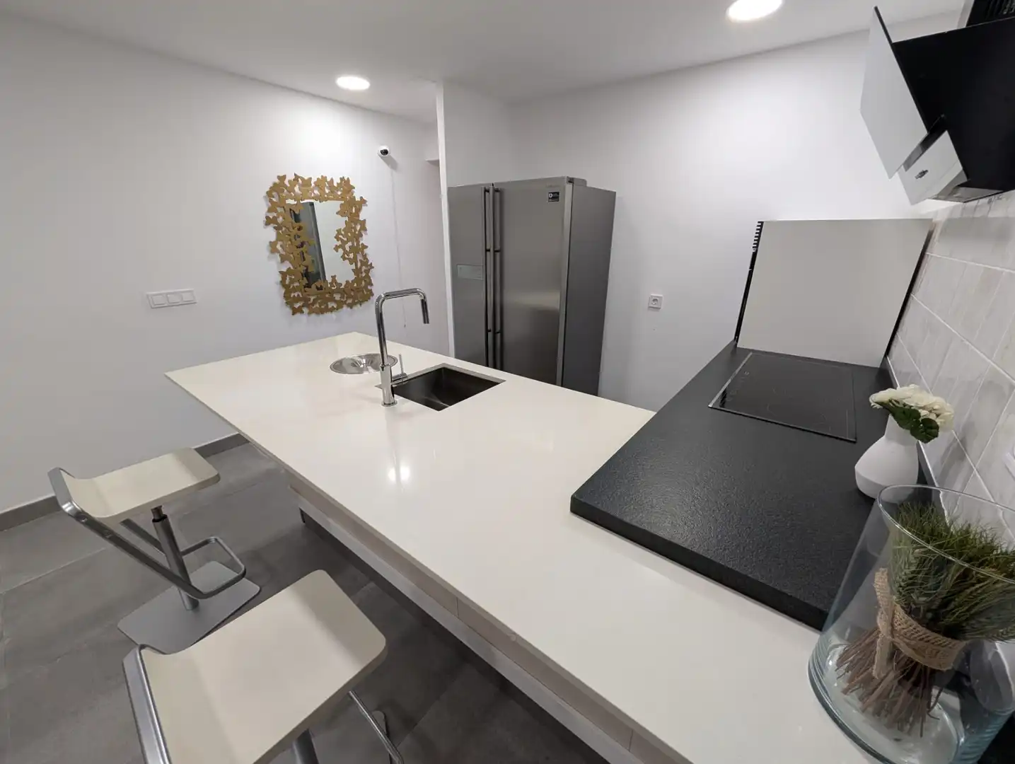 Kitchen of Attic for rent in Badalona  with Air Conditioner, Parquet flooring and Terrace