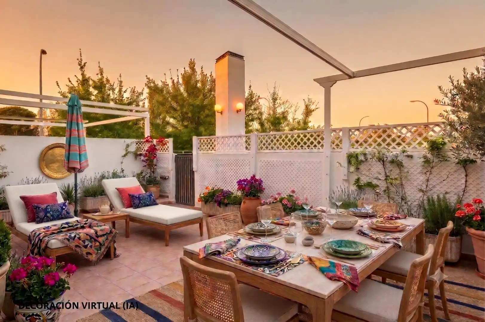 Terrace of Detached homes for sale in Madrid  with Air Conditioner, Heating and Parquet flooring