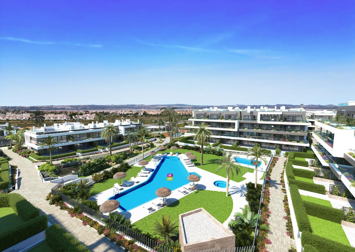 Vista exterior de Pis en venda en Torrevieja amb Aire condicionat, Terrassa i Piscina