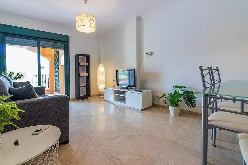 Sala de estar de Apartamento de alquiler en Jávea / Xàbia con Aire acondicionado, Jardín privado y Terraza