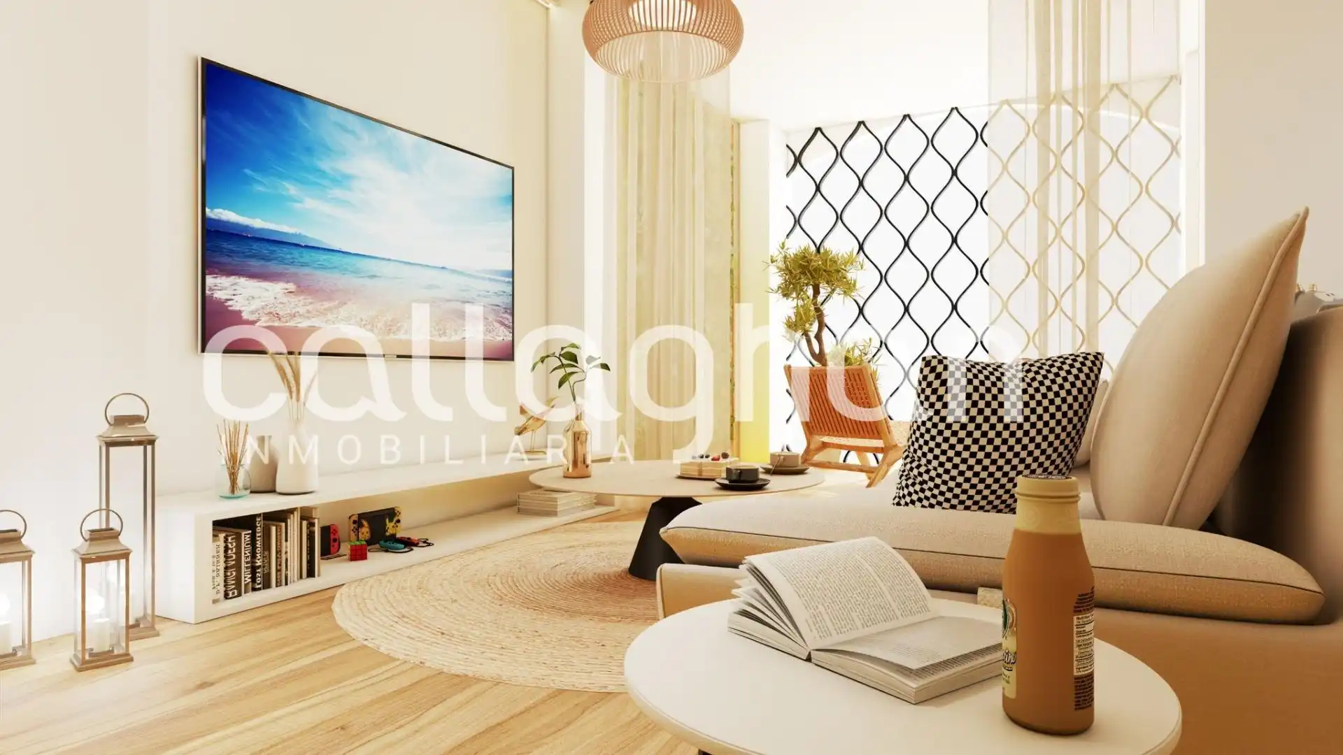 Wohnzimmer von Erdgeschoss zum Verkauf in Valencia mit Klimaanlage, Terrasse und Möbliert
