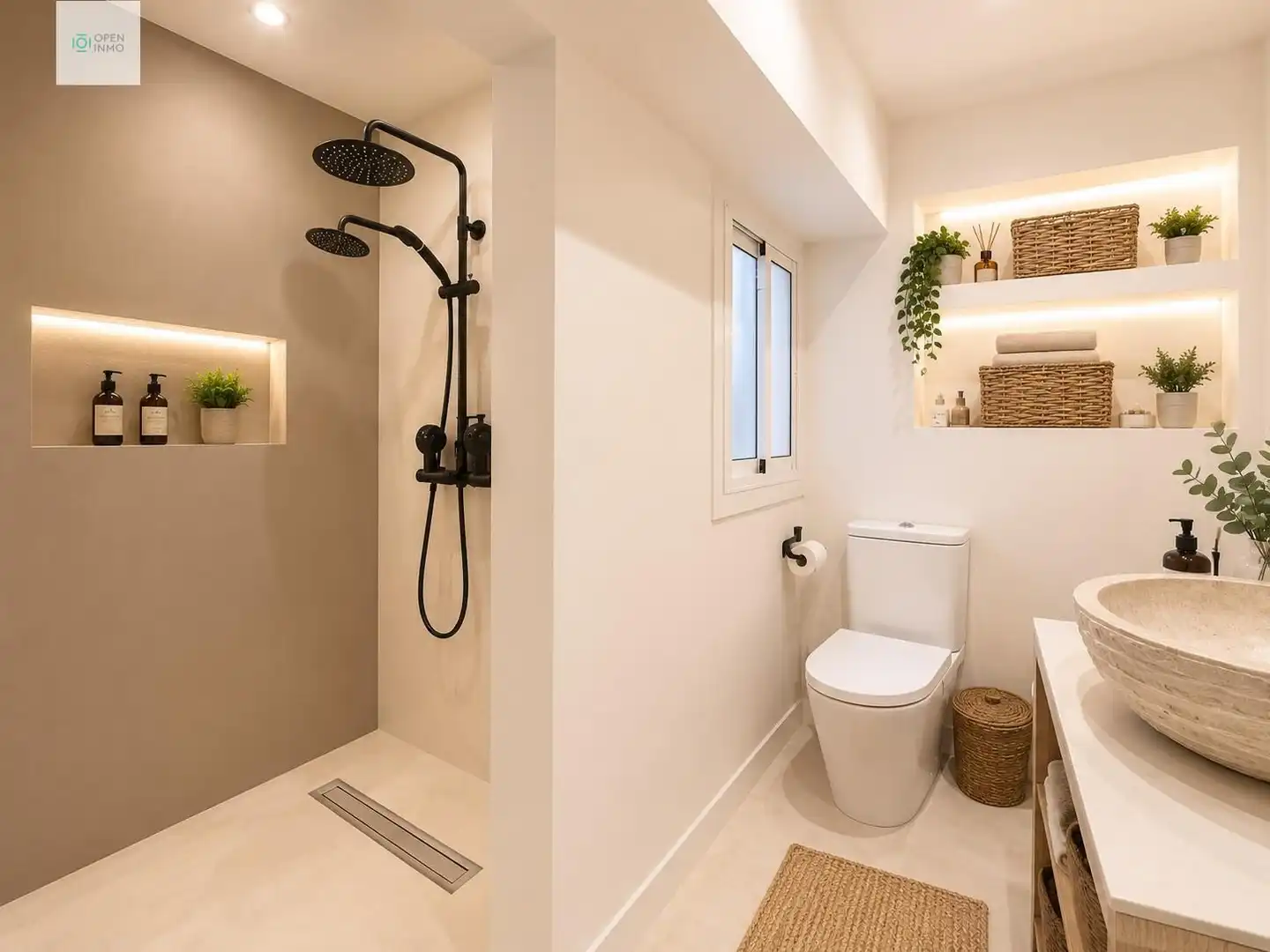 Badezimmer von Wohnung zum Verkauf in Vilanova i la Geltrú mit Klimaanlage, Heizung und Balkon