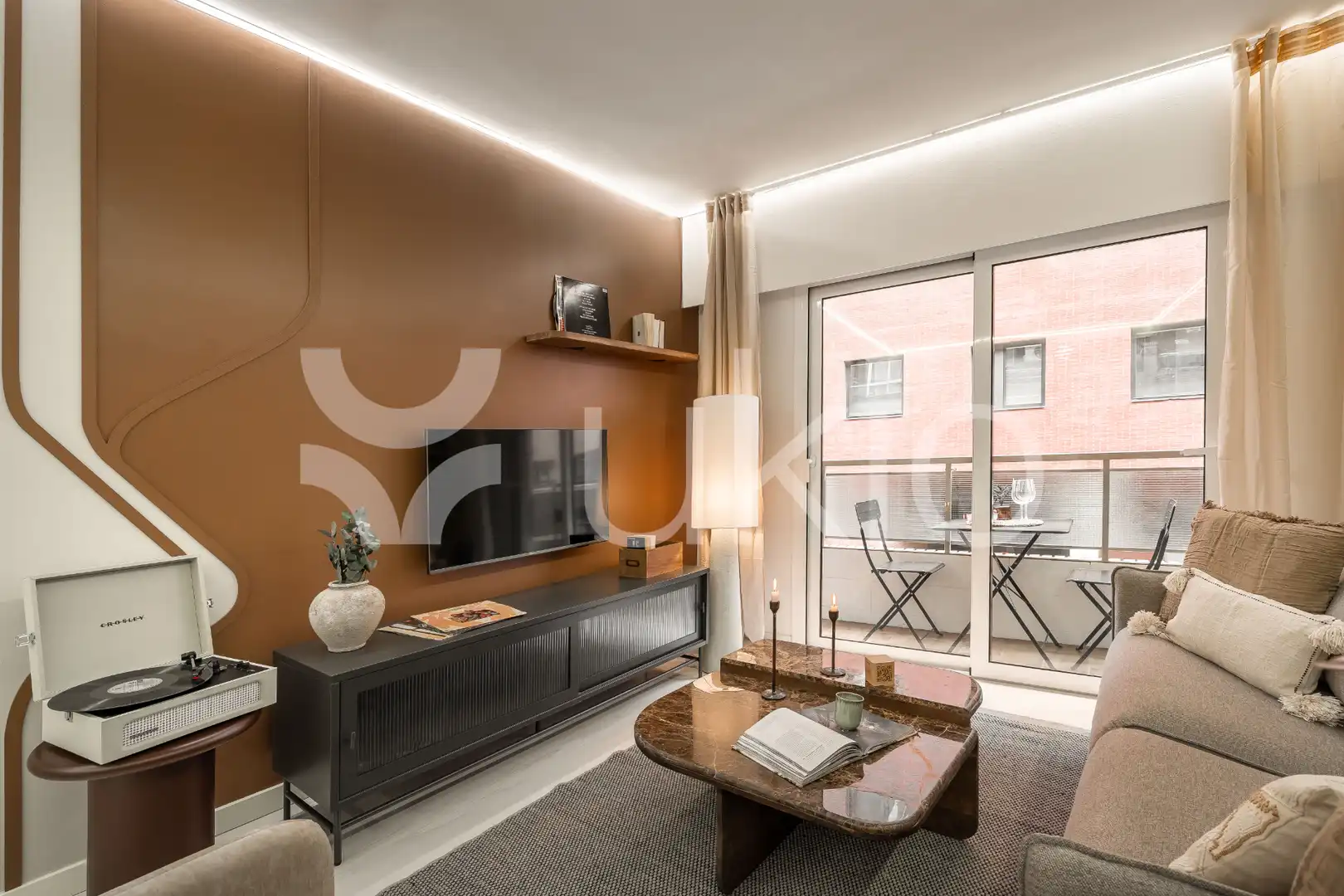 Wohnzimmer von Wohnungen zur Miete in Madrid mit Klimaanlage, Heizung und Terrasse