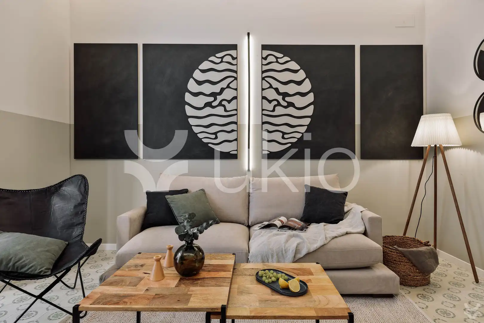 Sala de estar de Apartamento de alquiler en Barcelona con Aire acondicionado, Calefacción y Terraza