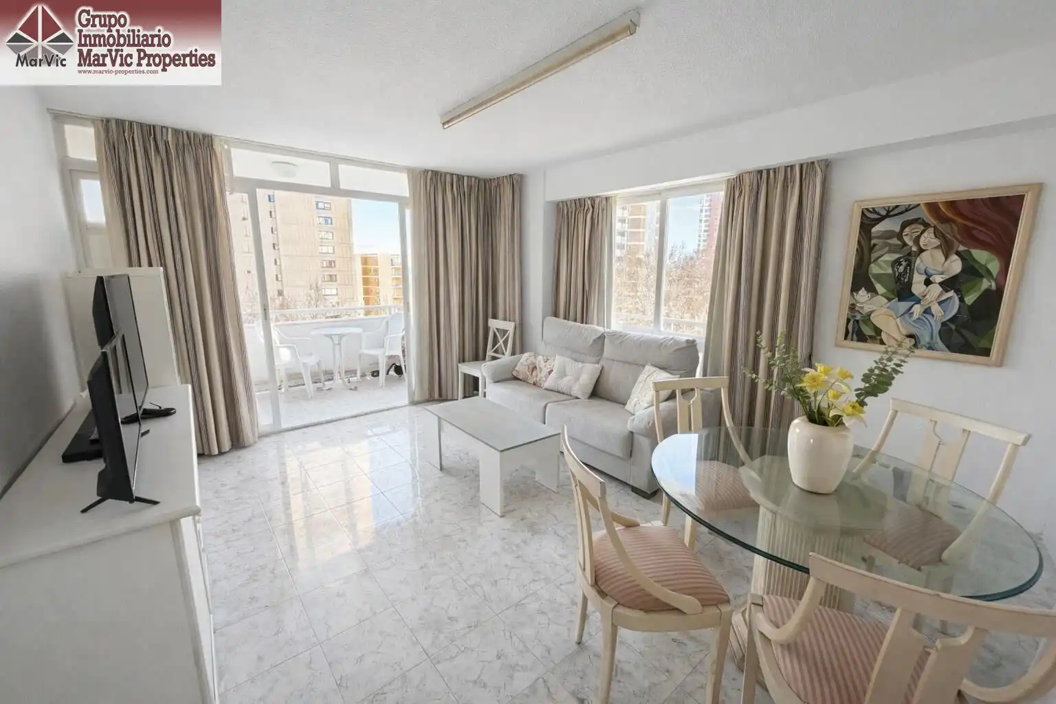 Living room of Apartments for sale in Benidorm  with Air Conditioner, Terrace and Furnished