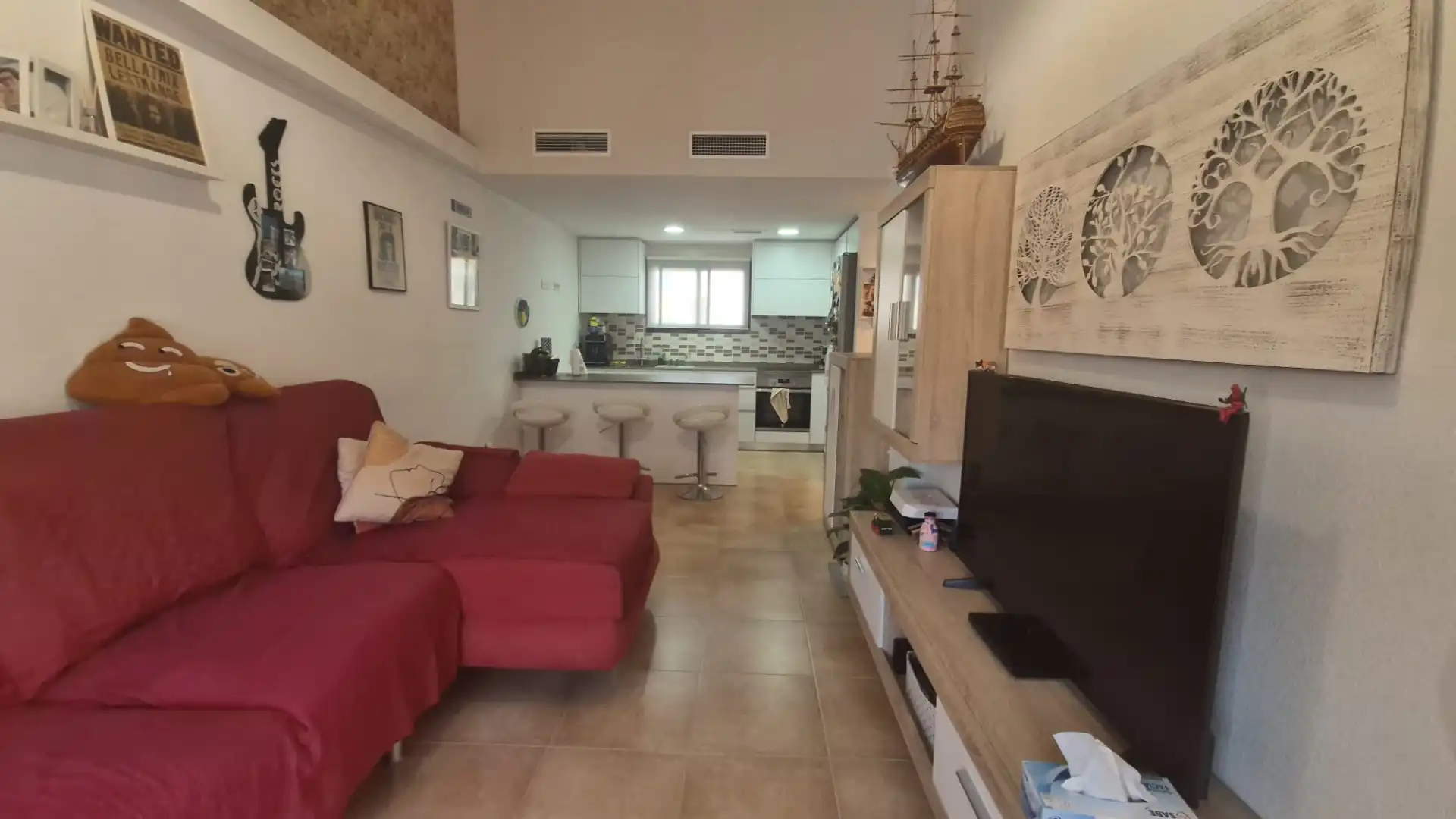 Sala d'estar de Casa adosada en venda en Murcia amb Aire condicionat, Jardí privat i Terrassa