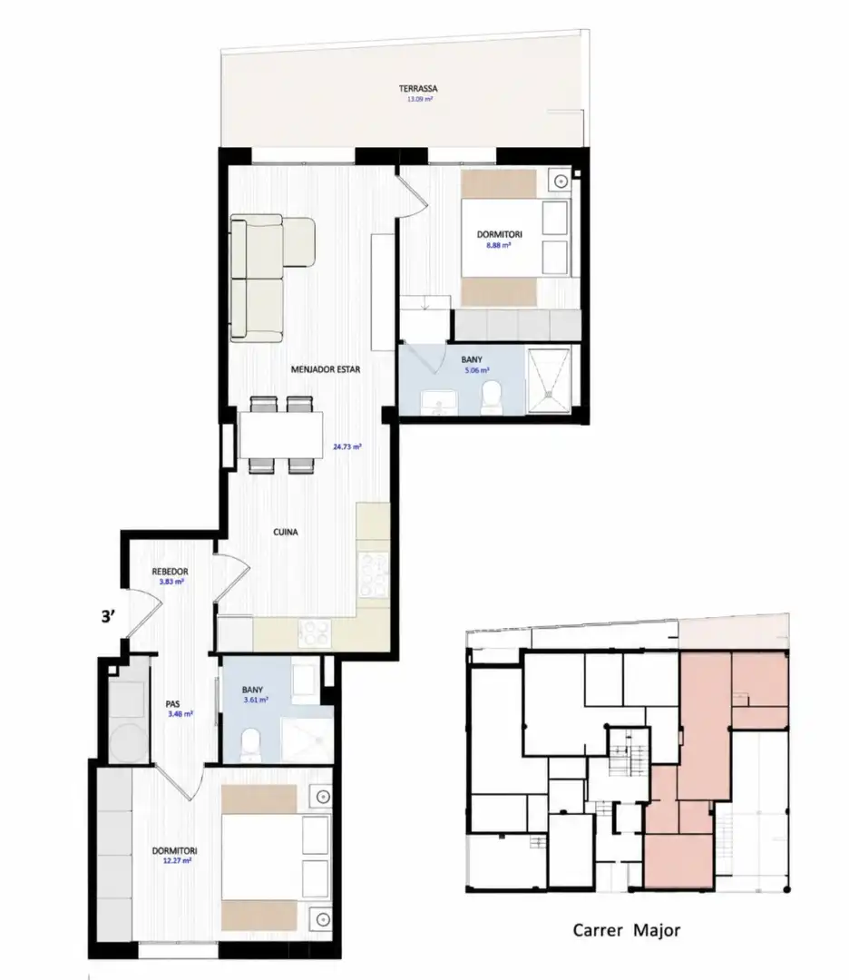 Piso en venta en Les Franqueses del Vallès con Aire acondicionado, Calefacción y Terraza