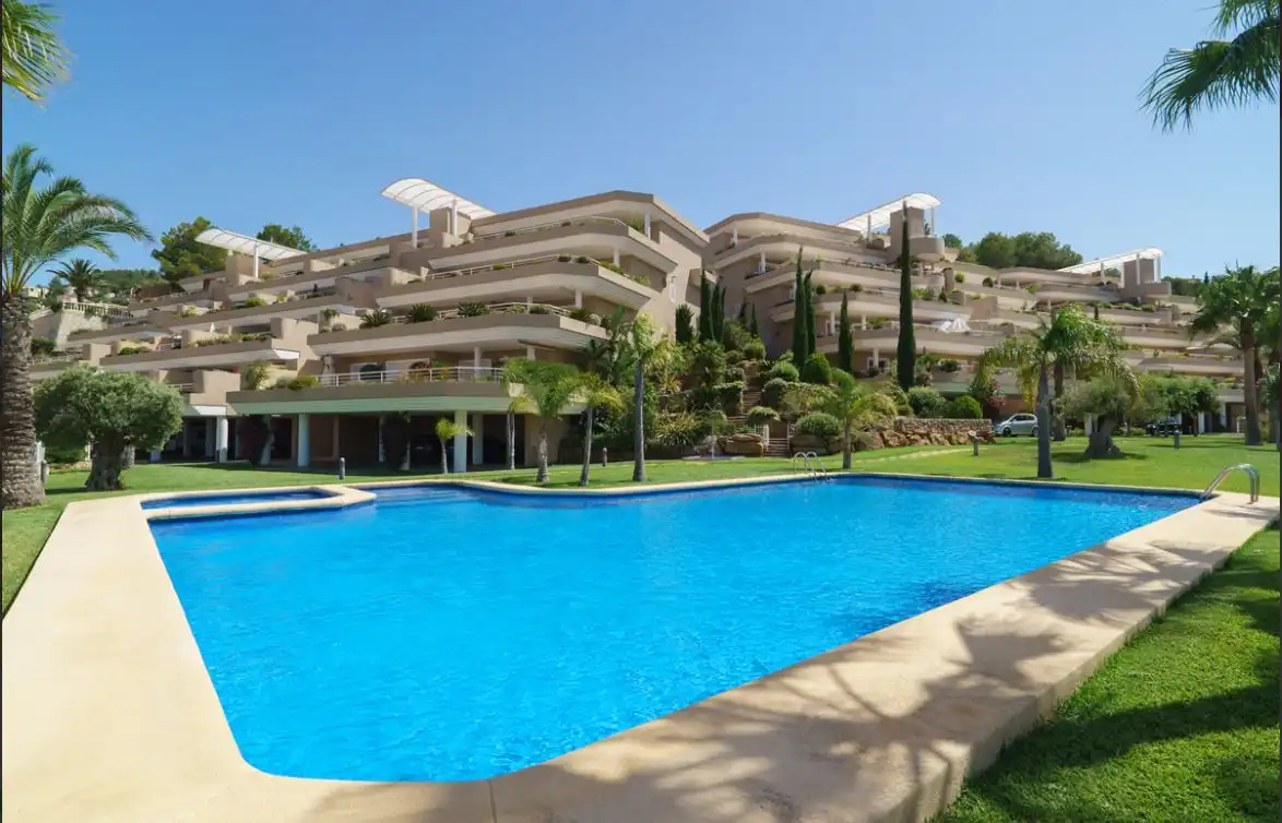 Swimming pool of Apartments for sale in Pedreguer  with Air Conditioner, Heating and Private garden