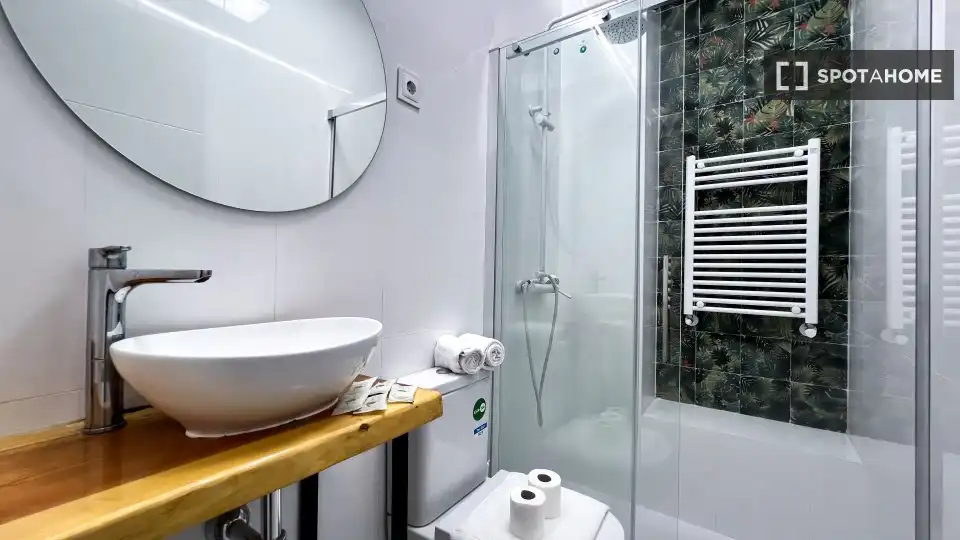Badezimmer von Wohnung zur Miete in Madrid mit Klimaanlage, Heizung und Möbliert