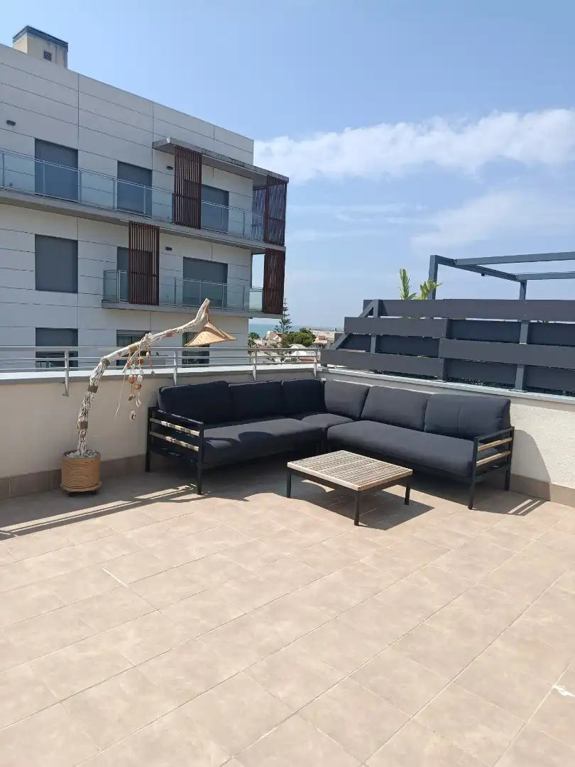 Terrace of Attic for rent in Vilanova i la Geltrú  with Air Conditioner, Parquet flooring and Terrace