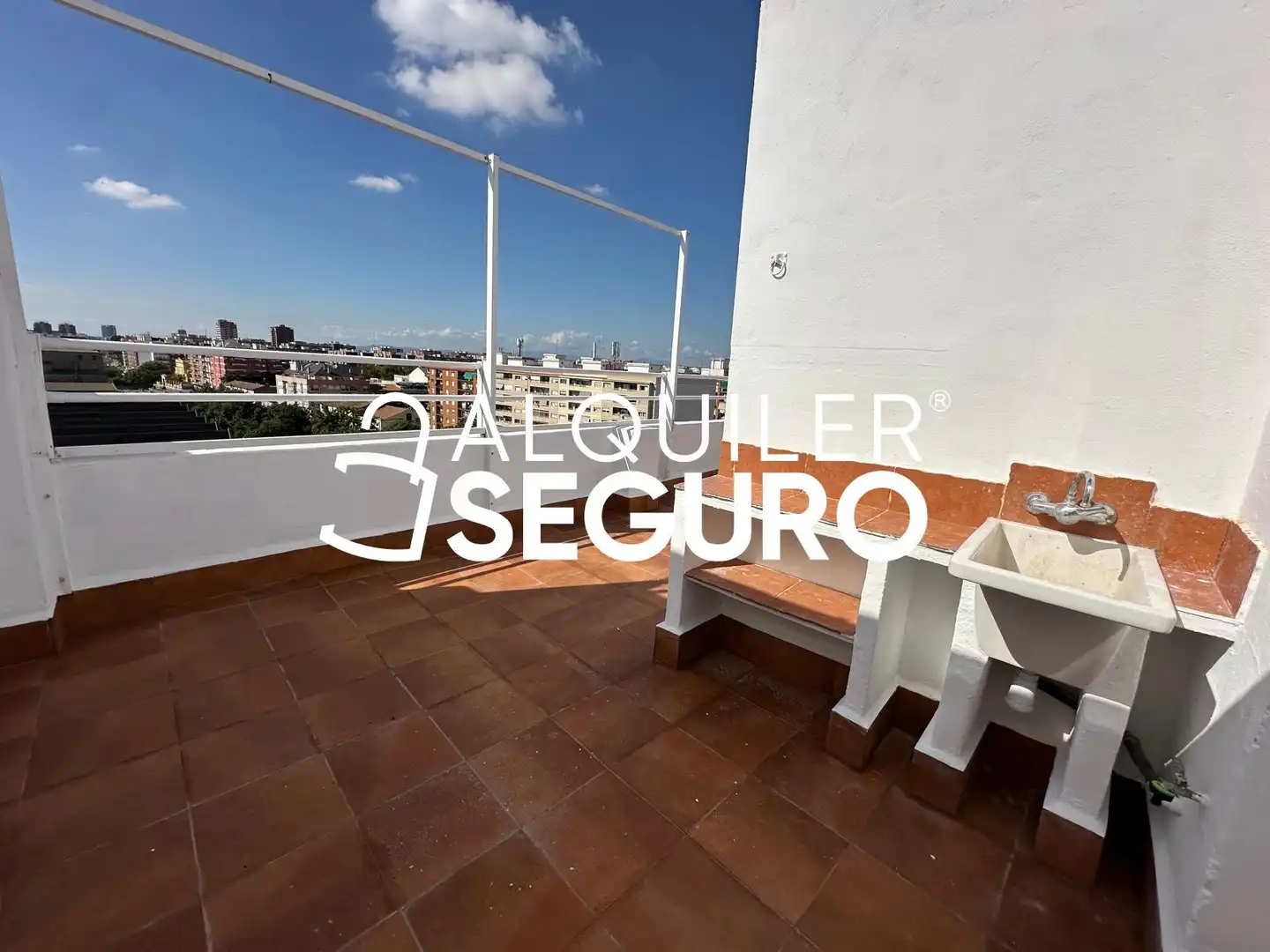 Terrace of Flat for rent in Valencia  with Air Conditioner