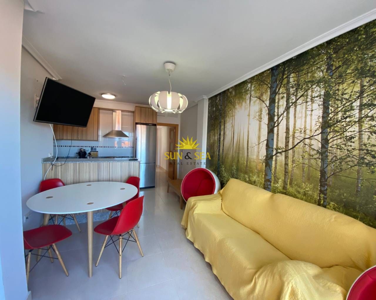 Living room of Attic to rent in Pilar de la Horadada  with Heating, Terrace and Furnished