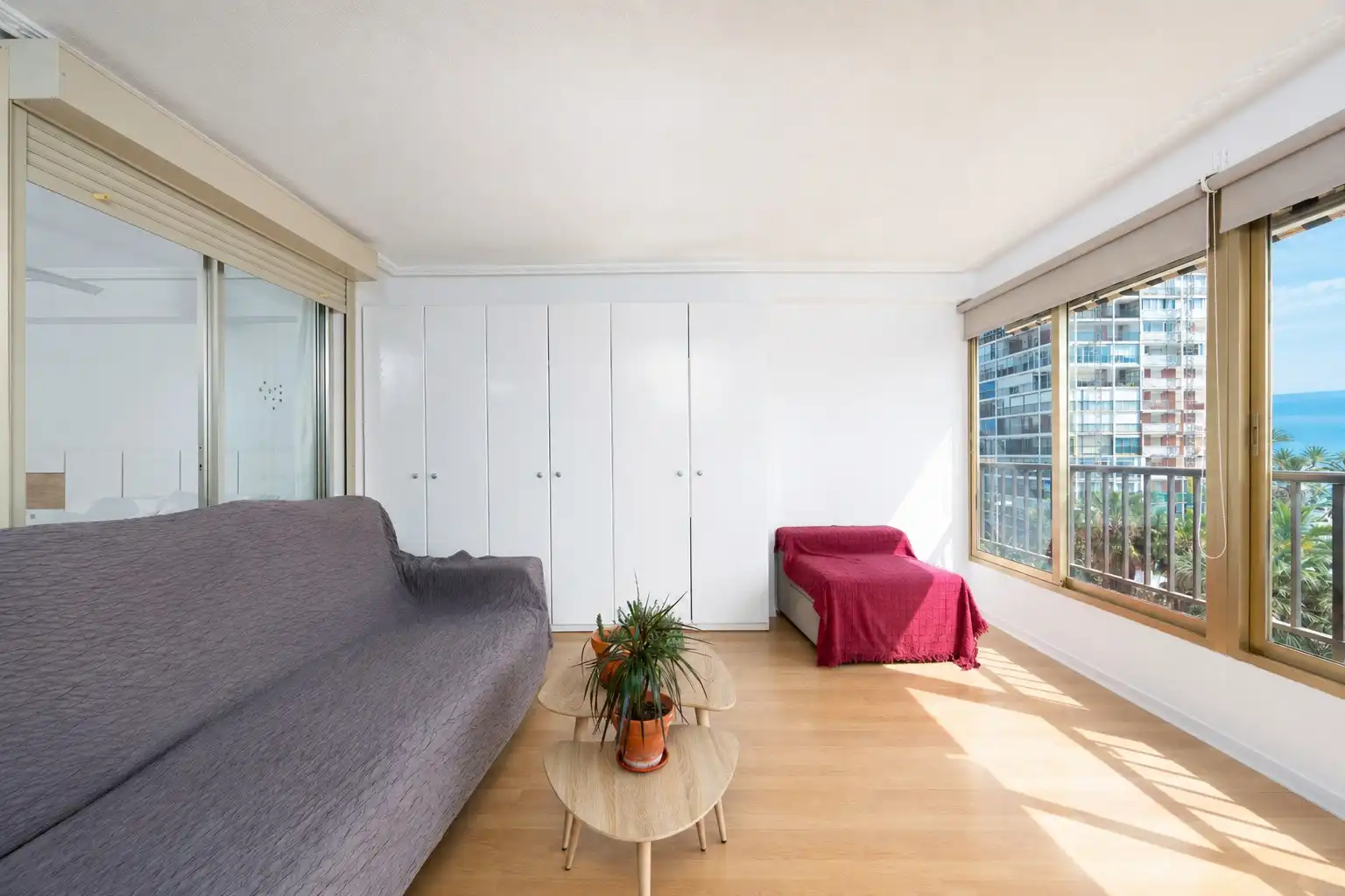 Wohnzimmer von Wohnung zur Miete in Alicante / Alacant mit Klimaanlage, Heizung und Terrasse