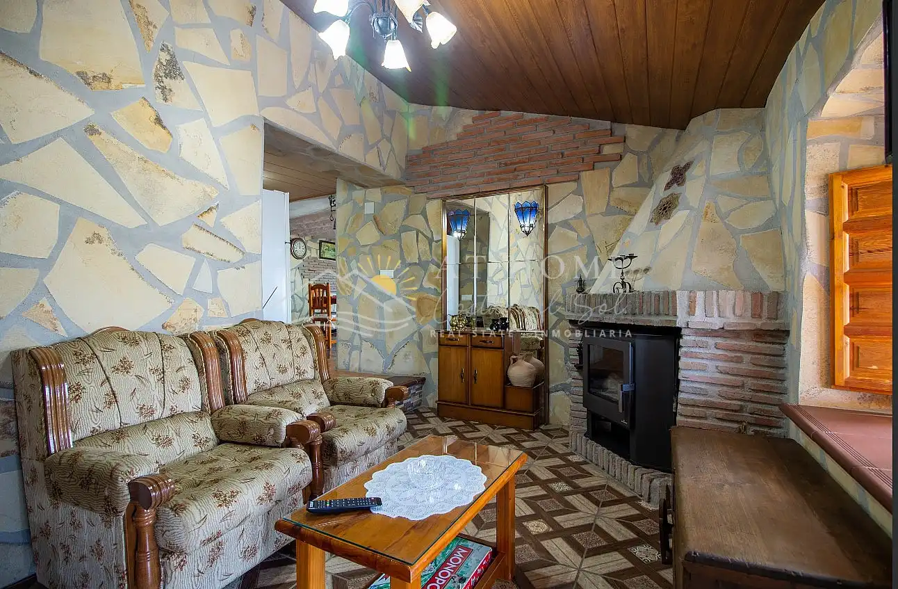Sala de estar de Casa o chalet de alquiler en Cómpeta con Piscina, Amueblado y Horno