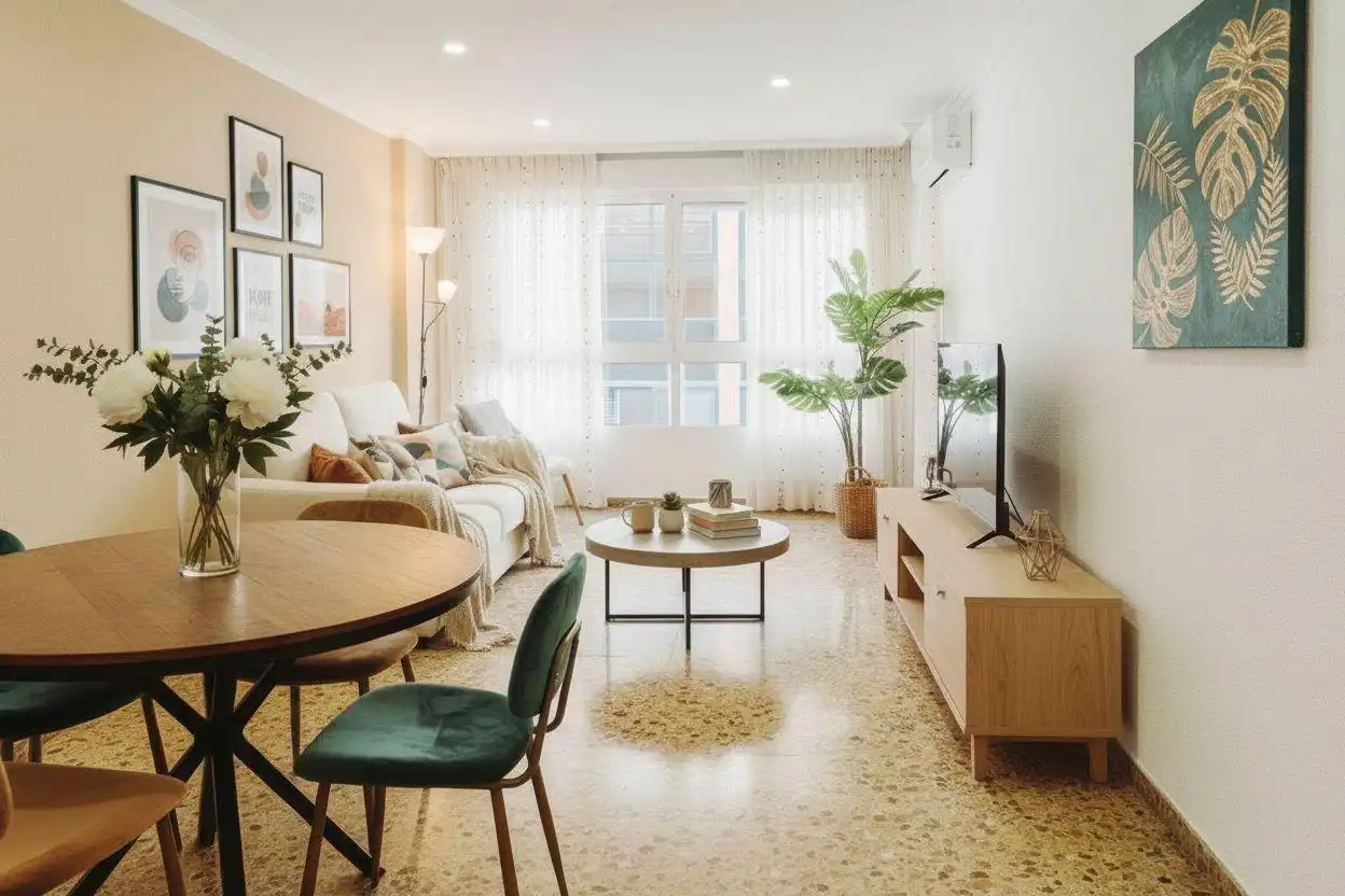 Wohnzimmer von Wohnung zum Verkauf in Alicante / Alacant mit Klimaanlage, Heizung und Terrasse