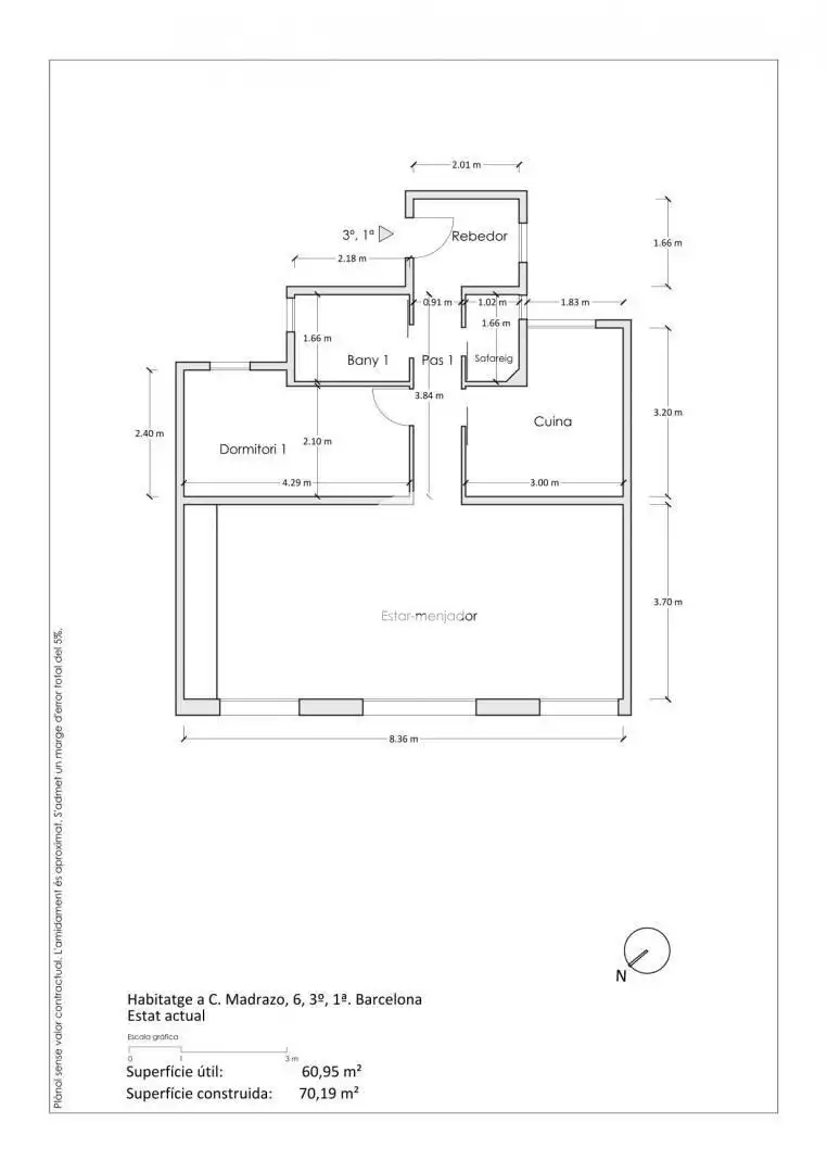 Wohnung zum Verkauf in Barcelona mit Klimaanlage, Heizung und Parkett