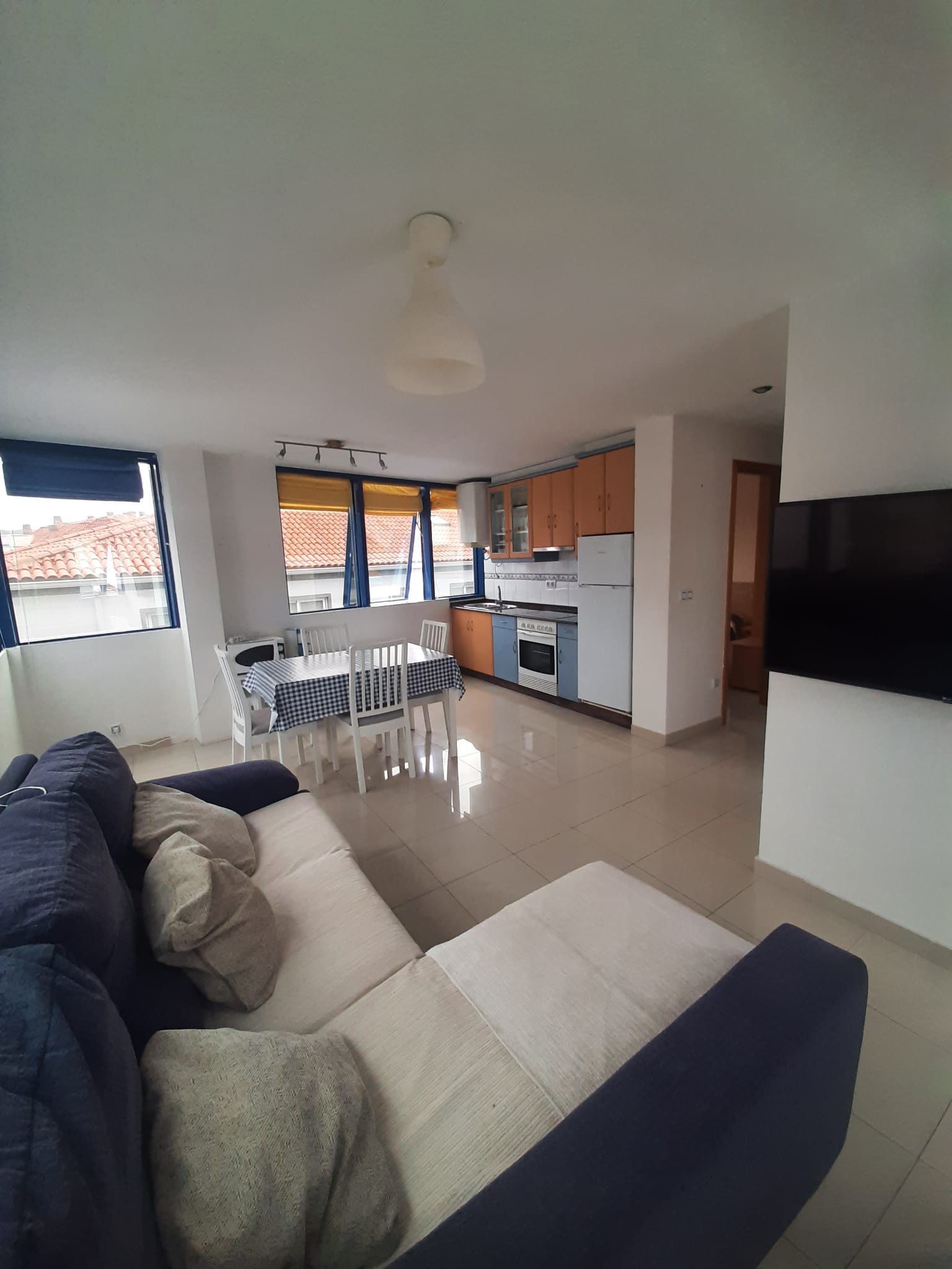 Kitchen of Flat for sale in Sanxenxo  with Parquet flooring, Furnished and Oven
