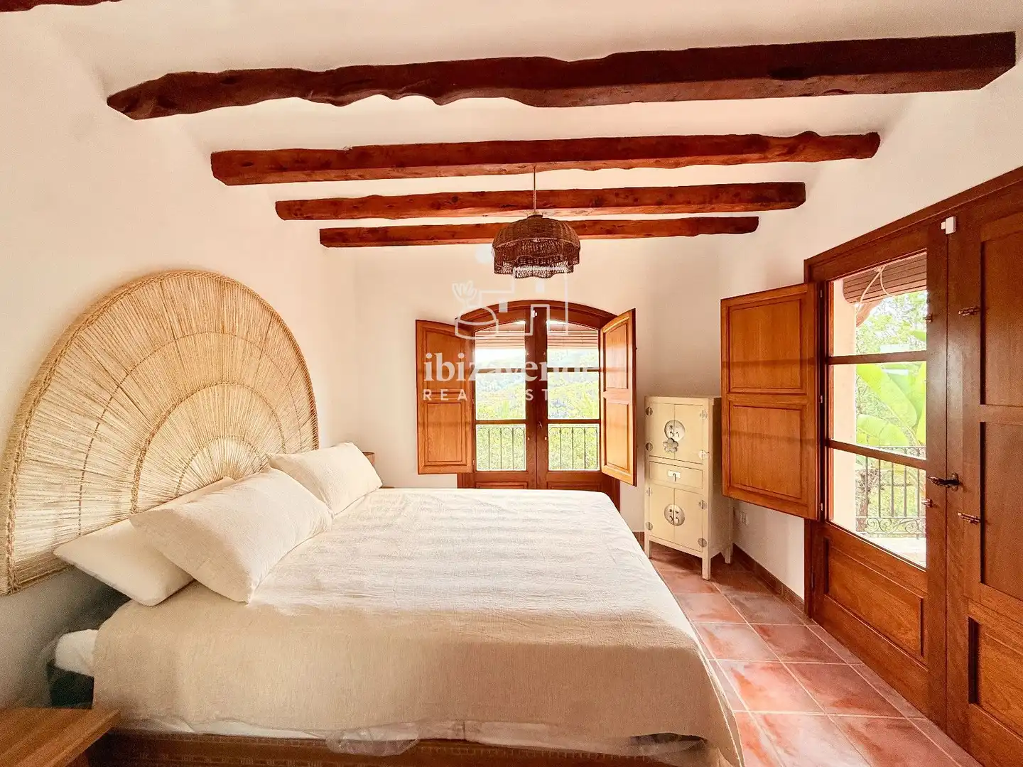 Bedroom of Houses for rent in Sant Joan de Labritja  with Air Conditioner, Terrace and Swimming Pool