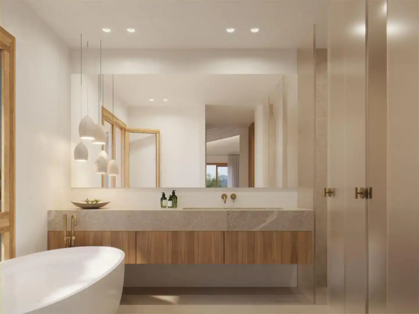 Badezimmer von Country house zum Verkauf in Artà mit Klimaanlage, Schwimmbad und Balkon
