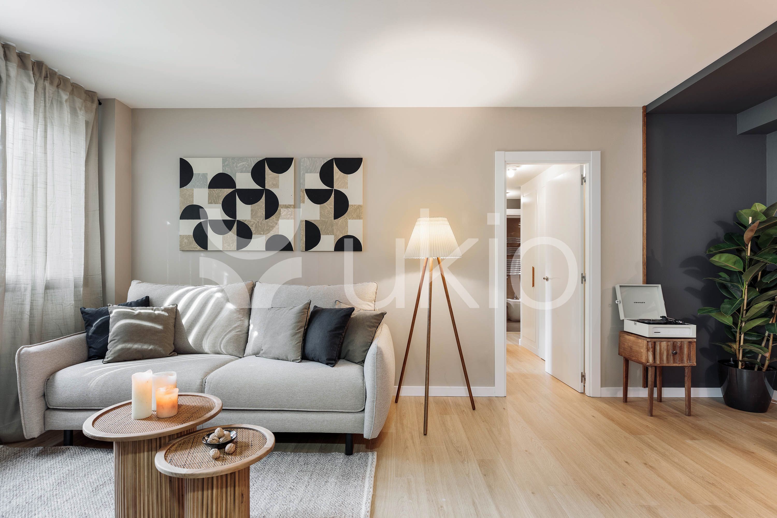 Sala d'estar de Apartament de lloguer en  Barcelona Capital amb Aire condicionat, Calefacció i Moblat