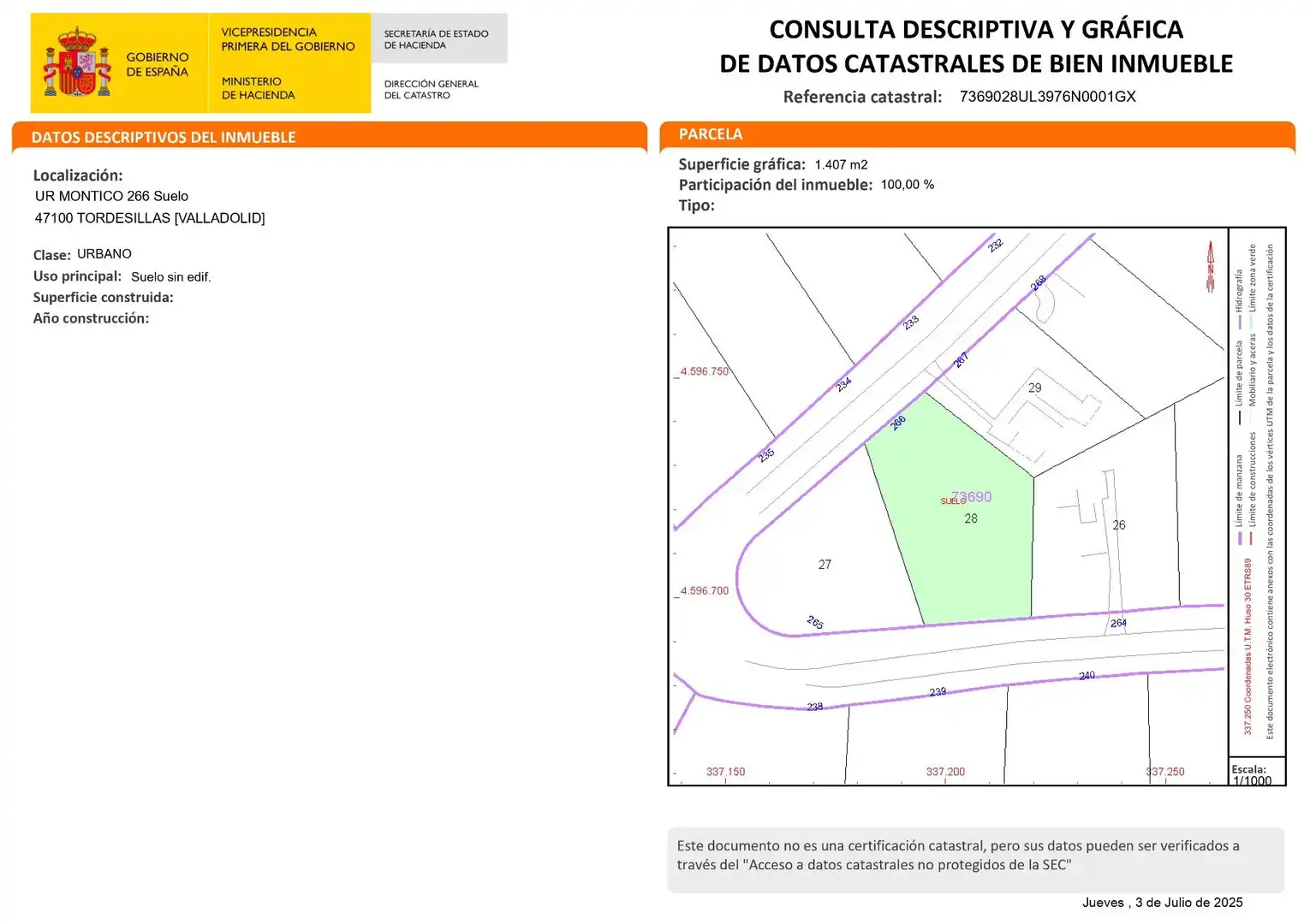Terreno residencial en venta en Urbanizacion PARCELA 266, imagen 4