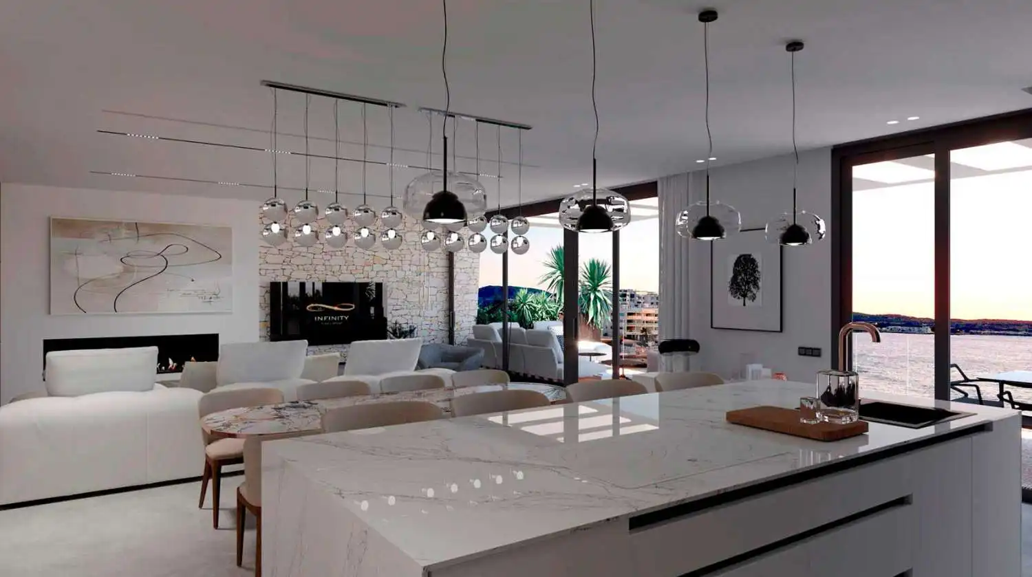 Sala d'estar de Apartament en venda en Sant Antoni de Portmany amb Aire condicionat, Calefacció i Piscina