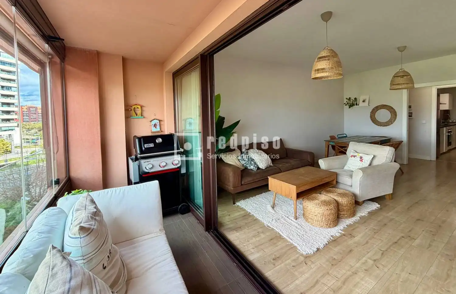 Wohnzimmer von Wohnung zum Verkauf in Málaga mit Klimaanlage, Heizung und Privatgarten