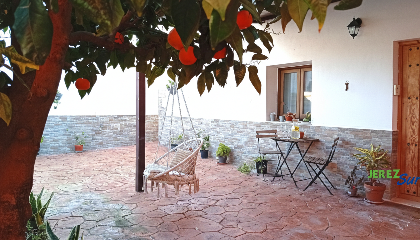 Terraza de Finca rústica en venta en Jerez de la Frontera con Aire acondicionado, Calefacción y Jardín privado