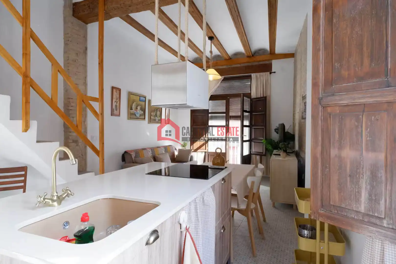 Kitchen of Duplexes for rent in Valencia  with Air Conditioner, Terrace and Furnished