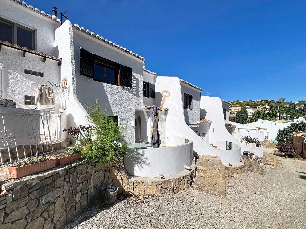 Vista exterior de Casa adosada en venta en Benissa con Calefacción, Jardín privado y Piscina