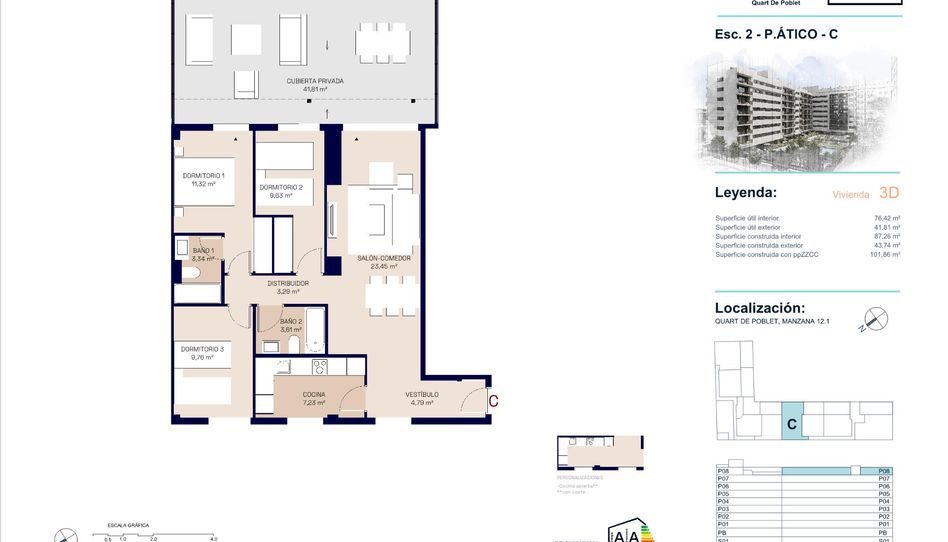 Foto 1 de Piso en venta en Carrer Abat Ponç de Copons, 26, Quart de Poblet, Valencia